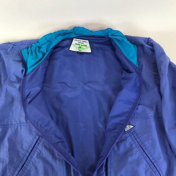Vintage Pacific Trail Sport Windbreaker Women's Large Full Zip Pockets Lined - Picture 8 of 16